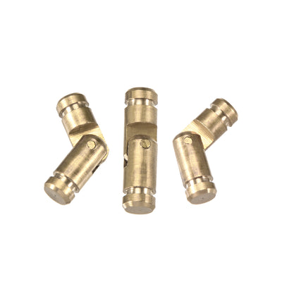 Harfington Uxcell Folding Support Hidden Concealed Cylinder Hinge Brass Tone 4mm x 15mm 50pcs