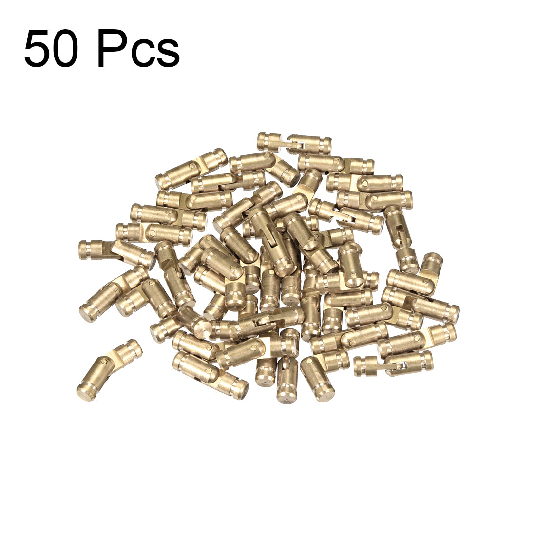 uxcell Uxcell Folding Support Hidden Concealed Cylinder Hinge Brass Tone 4mm x 15mm 50pcs