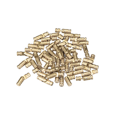 Harfington Uxcell Folding Support Hidden Concealed Cylinder Hinge Brass Tone 4mm x 15mm 50pcs