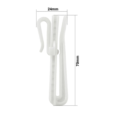 Harfington Uxcell Curtain Hooks Plastic Adjustable Depth Pinch Pleat Locking Curtain Tape Clip Hook 30 Pcs