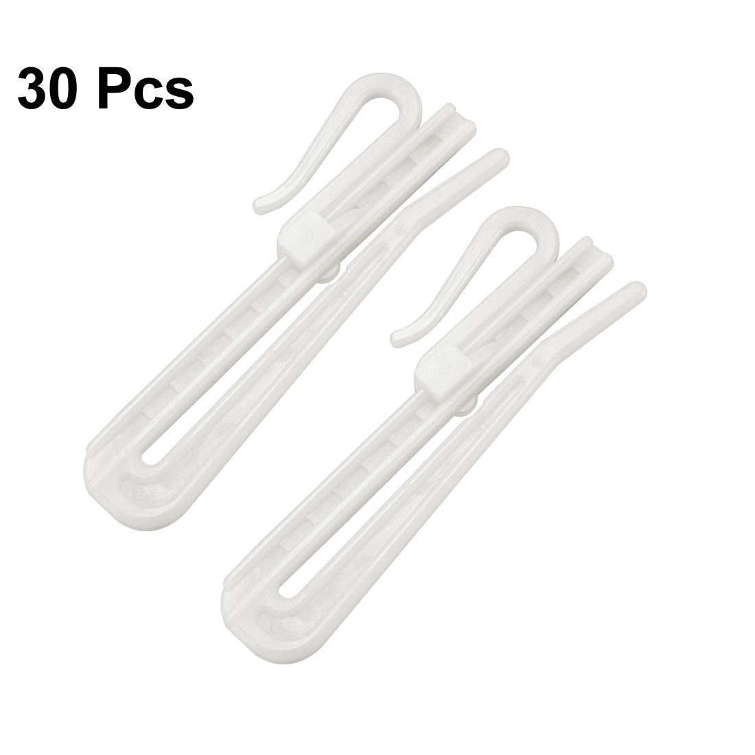 uxcell Uxcell Curtain Hooks Plastic Adjustable Depth Pinch Pleat Locking Curtain Tape Clip Hook 30 Pcs