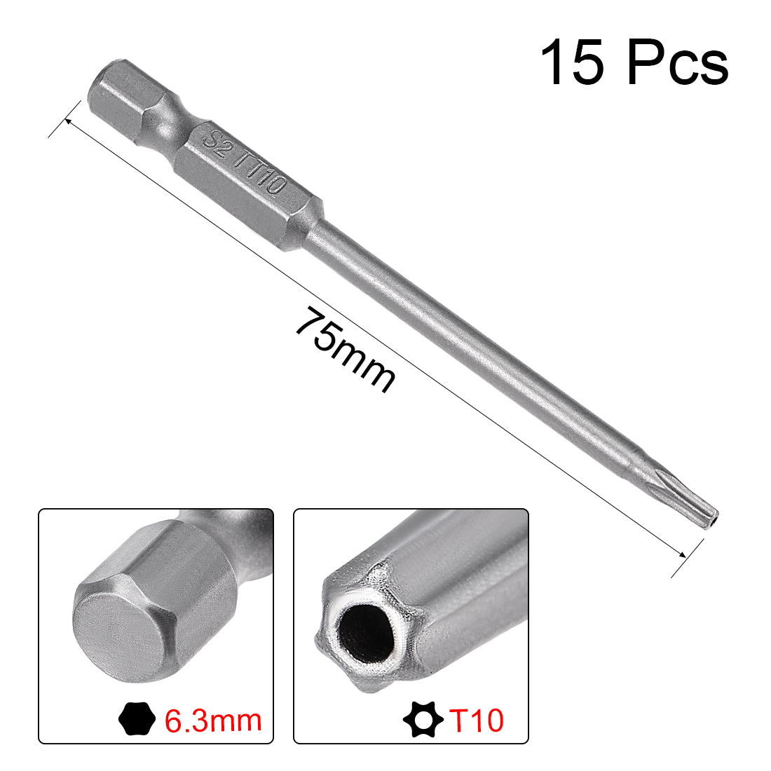 Harfington Magnetischer Sicherheits-Torxschraubendreherbit mit Sechskantschaft