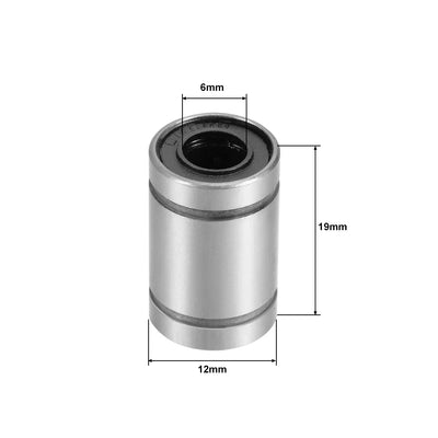 Harfington Uxcell 4 Stück Linearkugellager LM6UU 6 mm Bohrung 12 mm Außendurchm. 19 mm Lang für CNC Maschine 3D Drucker