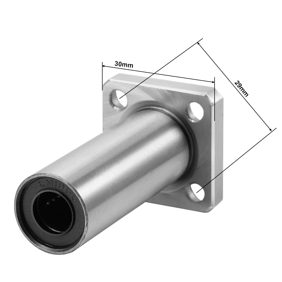 uxcell Uxcell LMK10UU Extra Long Square Flange Linear Ball Bearings, 10mm Bore Dia, 19mm OD, 55mm Length,2pcs