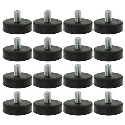 Harfington Uxcell M10 x 15 x 43mm Leveling Feet Adjustable Leveler Floor Protector Round Base for Furniture Chair Table Leg 16pcs