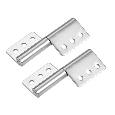 Harfington Uxcell 4-inch Long Steel Small Slip Joint Flag Hinge - Lift Off Left Handed Lid Door 2pcs