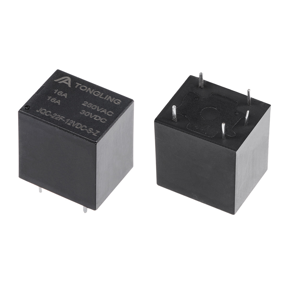 uxcell Uxcell 1 Pcs JQC-22F-12VDC-S-Z DC 12V Coil SPDT 5 Pin PCB Electromagnetic Power Relay NO+NC Black