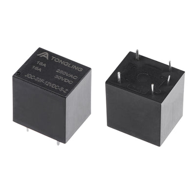 Harfington Uxcell 1 Pcs JQC-22F-12VDC-S-Z DC 12V Coil SPDT 5 Pin PCB Electromagnetic Power Relay NO+NC Black