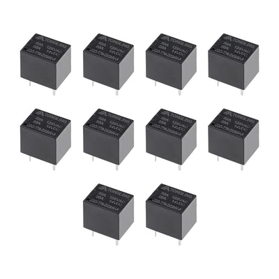 Harfington Uxcell 10 Pcs JQC-T78-DC24V-A  DC 24V Coil SPST 4 Pin PCB Electromagnetic Power Relay Black