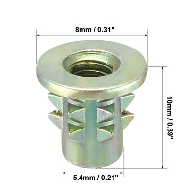 Harfington Uxcell M4x10mm Wood Insert E-Nut Interface Round Cap Screws Furniture Fittings Zinc Alloy 20pcs