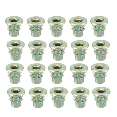 Harfington Uxcell M4x10mm Wood Insert E-Nut Interface Round Cap Screws Furniture Fittings Zinc Alloy 20pcs