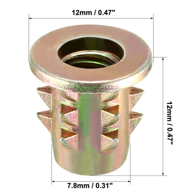 Harfington Uxcell M6x12mm Wood Insert E-Nut Interface Screws Furniture Fittings Zinc Alloy 50pcs