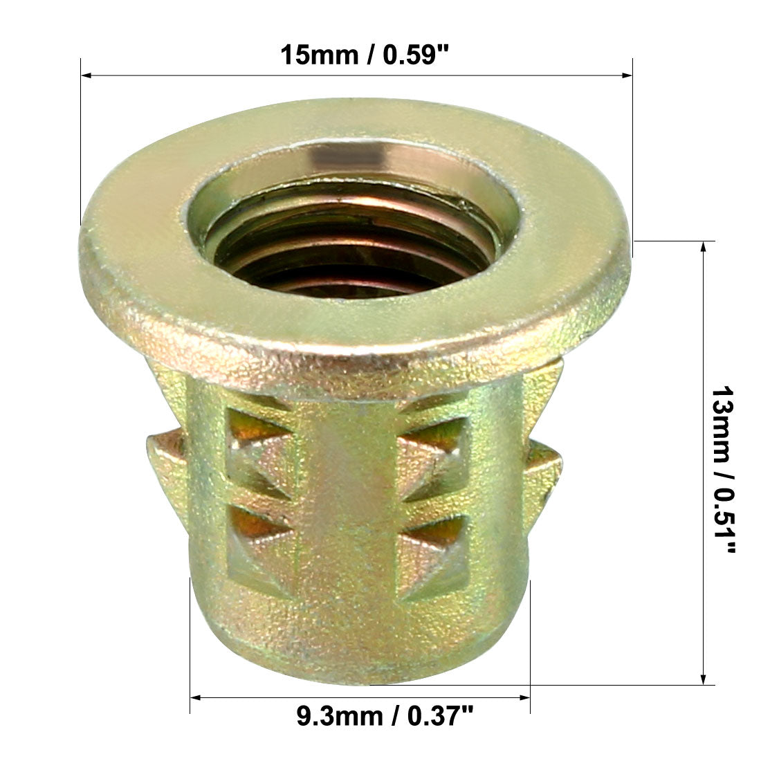 uxcell Uxcell M8x13mm Wood Insert E-Nut Interface Screws Furniture Fittings Zinc Alloy 50pcs