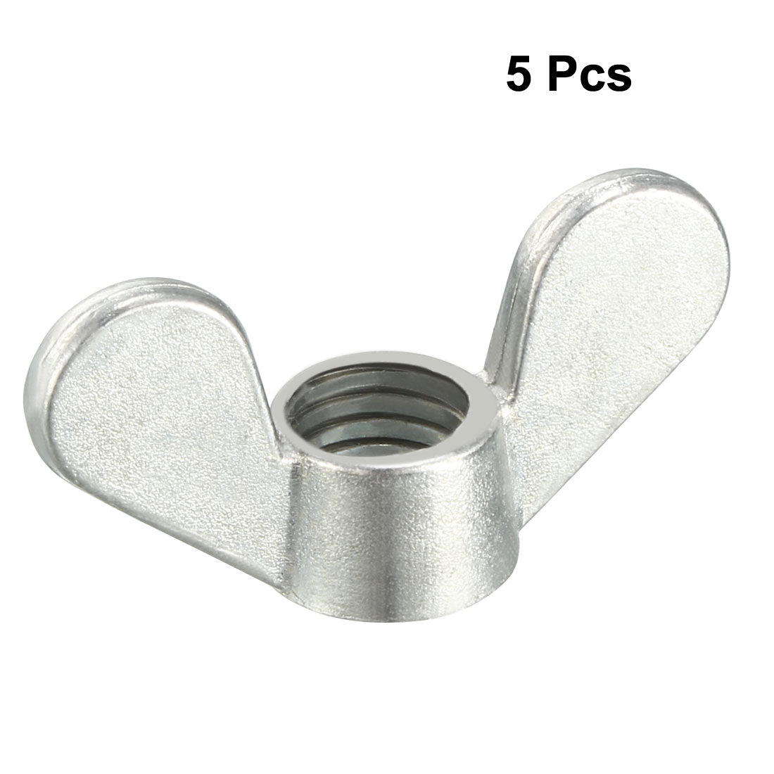 uxcell Uxcell M10 Wing Nuts Zinc Plated Fasteners Parts Butterfly Nut Silver Tone 5pcs