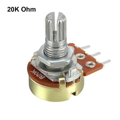 Harfington Uxcell WH148 20K Ohm Variable Resistors Single Turn Rotary Carbon Film Taper Potentiometer