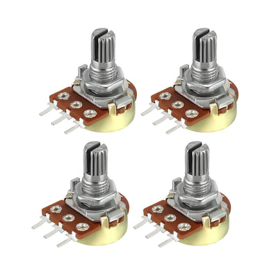 Harfington Uxcell WH148 20K Ohm Variable Resistors Single Turn Rotary Carbon Film Taper Potentiometer 4pcs