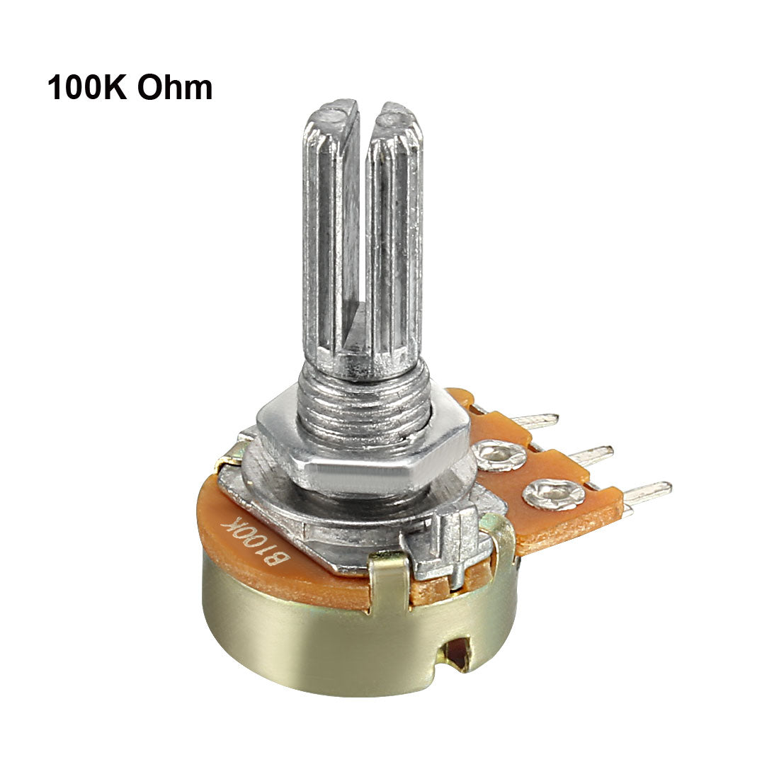 uxcell Uxcell WH148 100K Ohm Variable Resistors Single Turn Rotary Carbon Film Taper Potentiometer