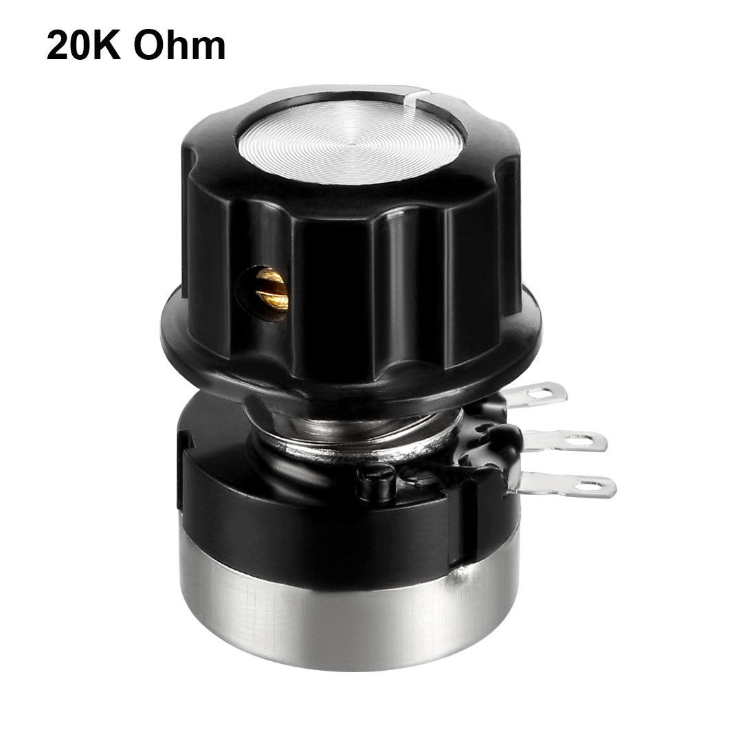 uxcell Uxcell RV24YN20S B203 20K Ohm Variable Resistors Single Turn Rotary Carbon Film Potentiometer W Knob