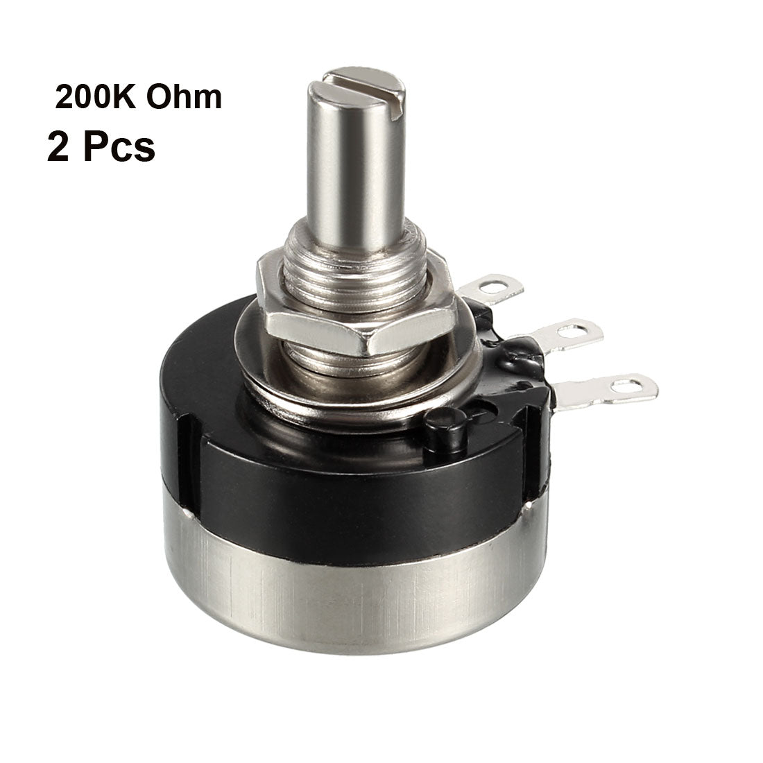 uxcell Uxcell RV24YN20S 200K Ohm Variable Resistors Single Turn Rotary Carbon Film Potentiometer 2pcs