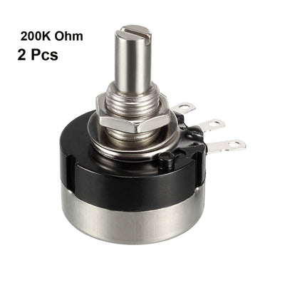 Harfington Uxcell RV24YN20S 200K Ohm Variable Resistors Single Turn Rotary Carbon Film Potentiometer 2pcs