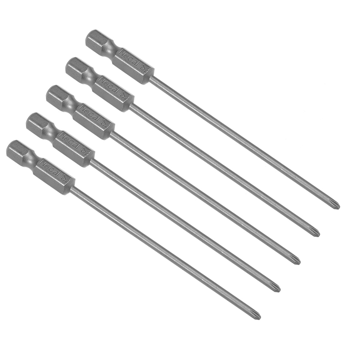 uxcell Uxcell 5 Pcs 1/4 Shank 100mm Length 2.5mm Phillips PH1 Magnetic S2 Screwdriver Bits