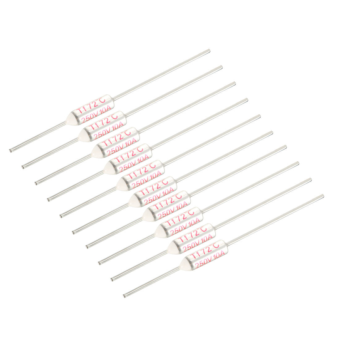 uxcell Uxcell 250V 10A 72℃ Celsius Circuit Cut Off Temperature Thermal Fuse 10 Pcs