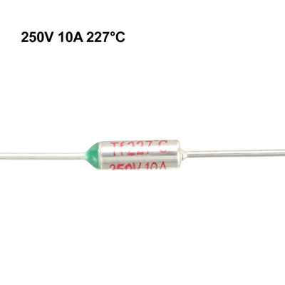 Harfington Uxcell 250V 10A 227℃ Celsius Circuit Cut Off Temperature Thermal Fuse 10 Pcs