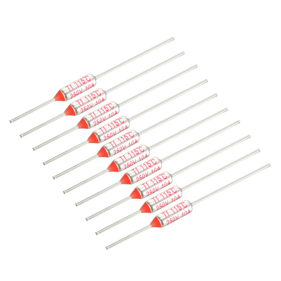 uxcell Uxcell 250V 10A 115℃ Celsius Circuit Cut Off Temperature Thermal Fuse 10 Pcs