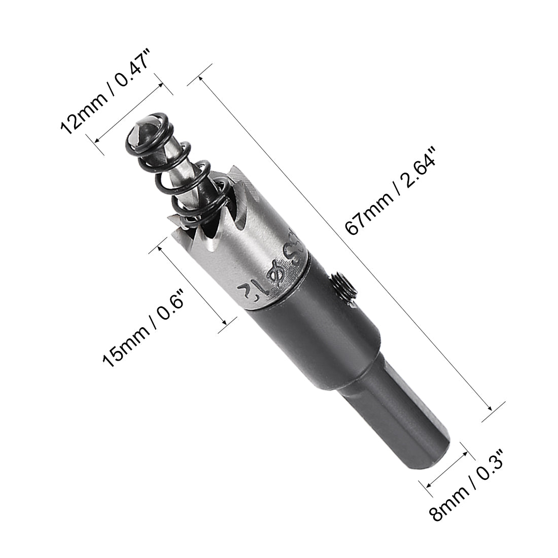 uxcell Uxcell 2 Pcs 12mm HSS Drill Bit Hole Saw Cutter for Metal Alloy Wood