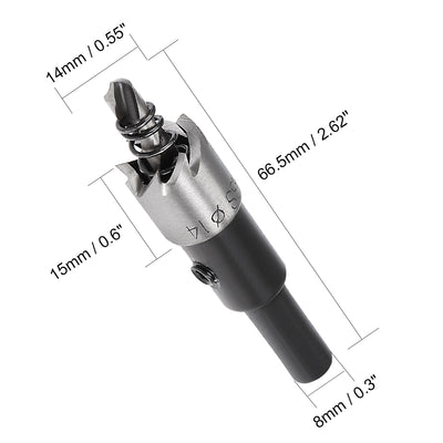 Harfington Uxcell 2 Pcs 14mm HSS Drill Bit Hole Saw Cutter for Metal Alloy Wood