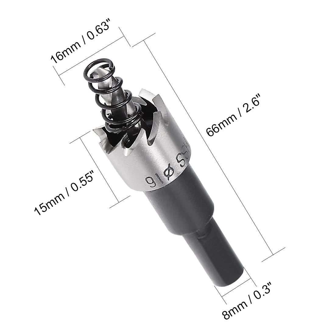 uxcell Uxcell 16mm HSS Drill Bit Hole Saw Cutter for Metal Alloy Wood