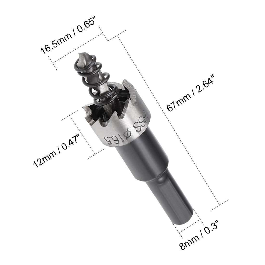 uxcell Uxcell 16.5mm HSS Drill Bit Hole Saw Cutter for Metal Alloy Wood