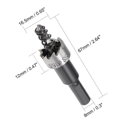 Harfington Uxcell 16.5mm HSS Drill Bit Hole Saw Cutter for Metal Alloy Wood