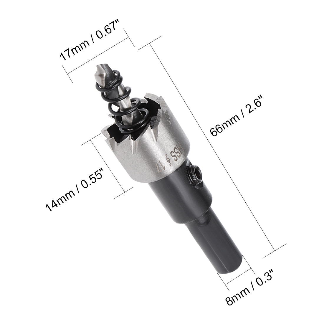 uxcell Uxcell 17mm HSS Drill Bit Hole Saw Cutter for Metal Alloy Wood