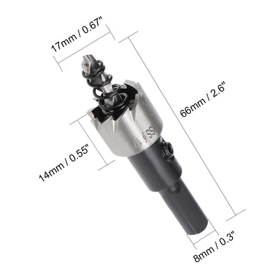 Harfington Uxcell 17mm HSS Drill Bit Hole Saw Cutter for Metal Alloy Wood