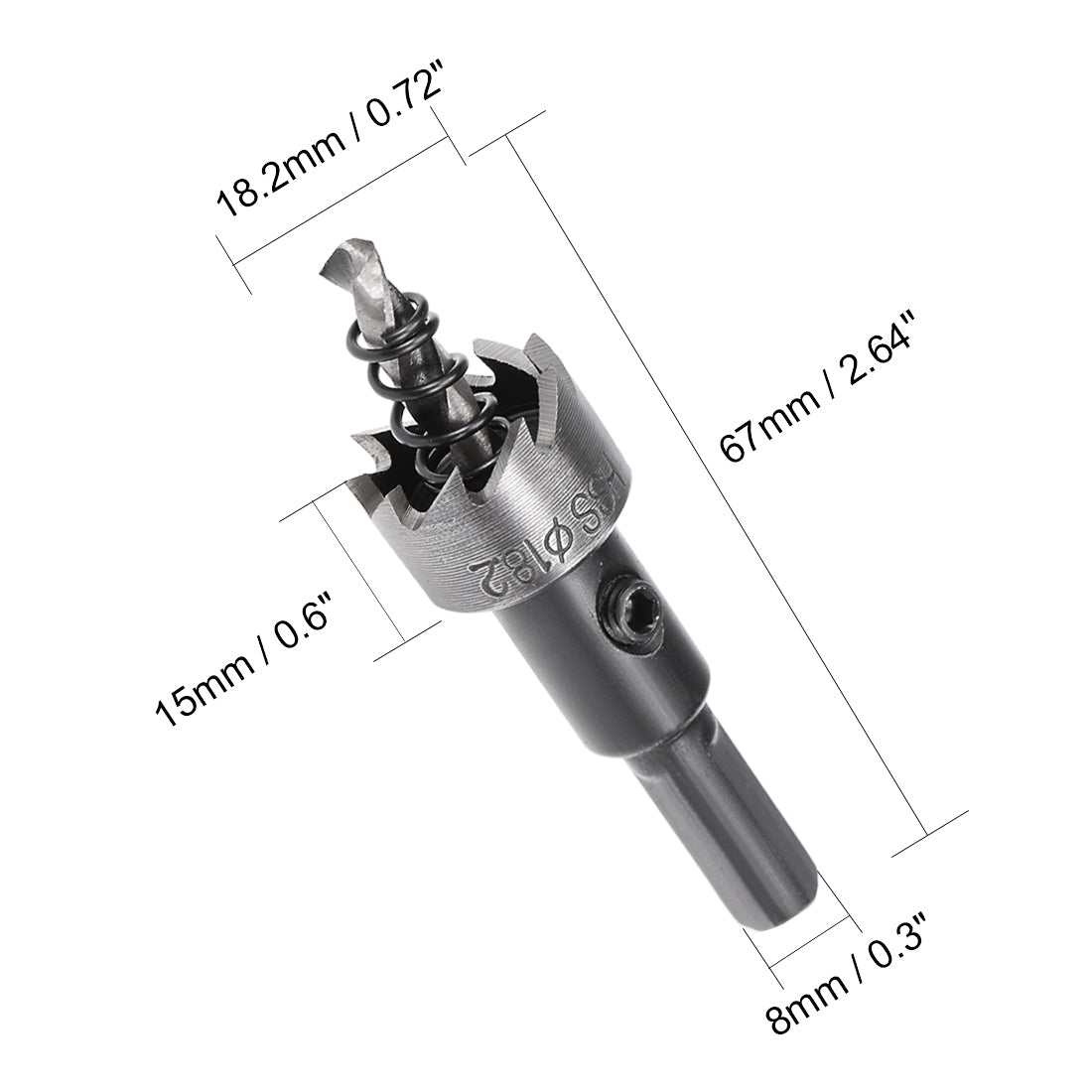 uxcell Uxcell 18.2mm HSS Drill Bit Hole Saw Cutter for Metal Alloy Wood