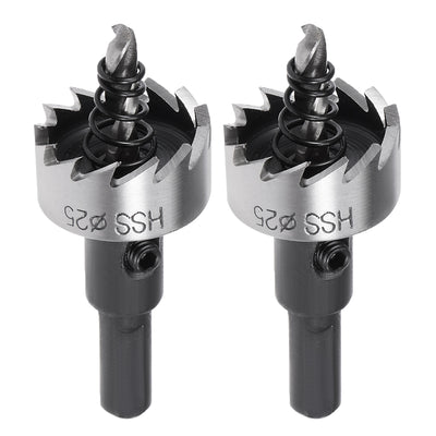 Harfington Uxcell 2 Pcs 25mm HSS Drill Bit Hole Saw Cutter for Metal Alloy Wood