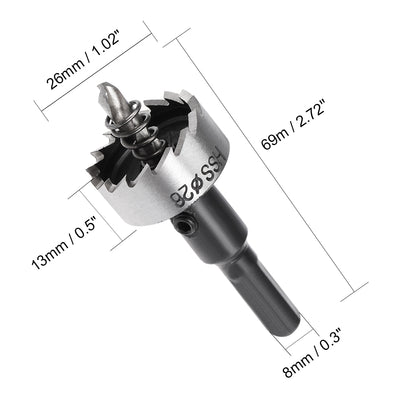 Harfington Uxcell 26mm HSS Drill Bit Hole Saw Cutter for Metal Alloy Wood