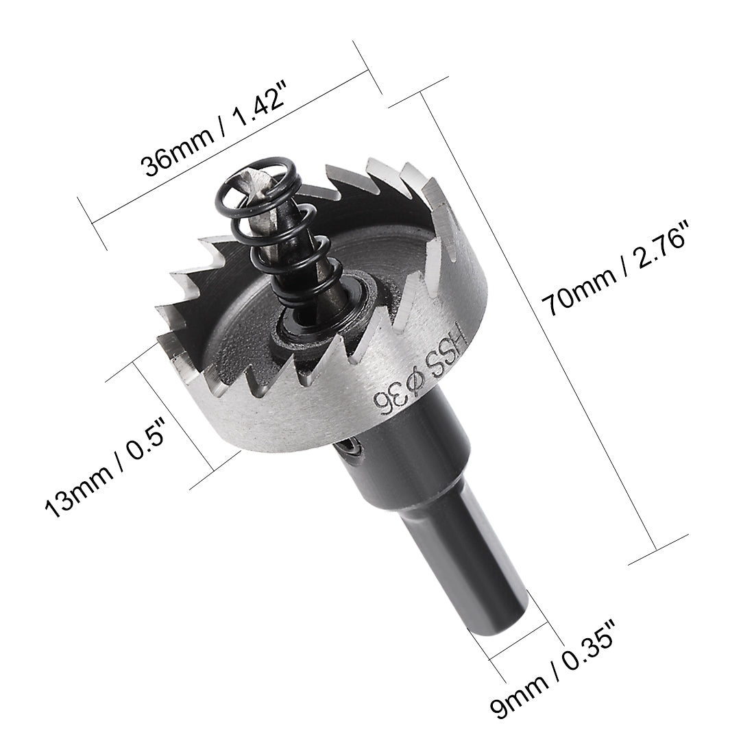 uxcell Uxcell 36mm HSS Drill Bit Hole Saw Cutter for Metal Alloy Wood