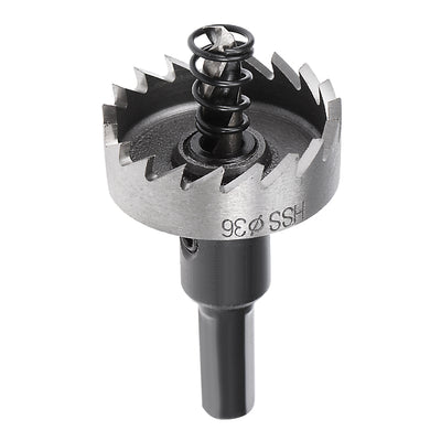 uxcell Uxcell 36mm HSS Drill Bit Hole Saw Cutter for Metal Alloy Wood