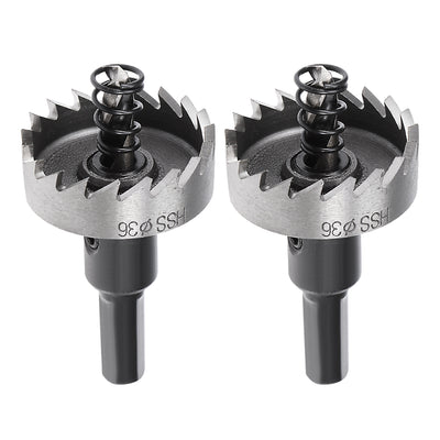 Harfington Uxcell 2 Pcs 36mm HSS Drill Bit Hole Saw Cutter for Metal Alloy Wood