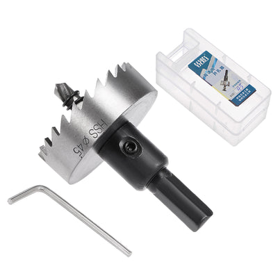 Harfington Uxcell 45mm HSS Drill Bit Hole Saw Cutter for Metal Alloy Wood