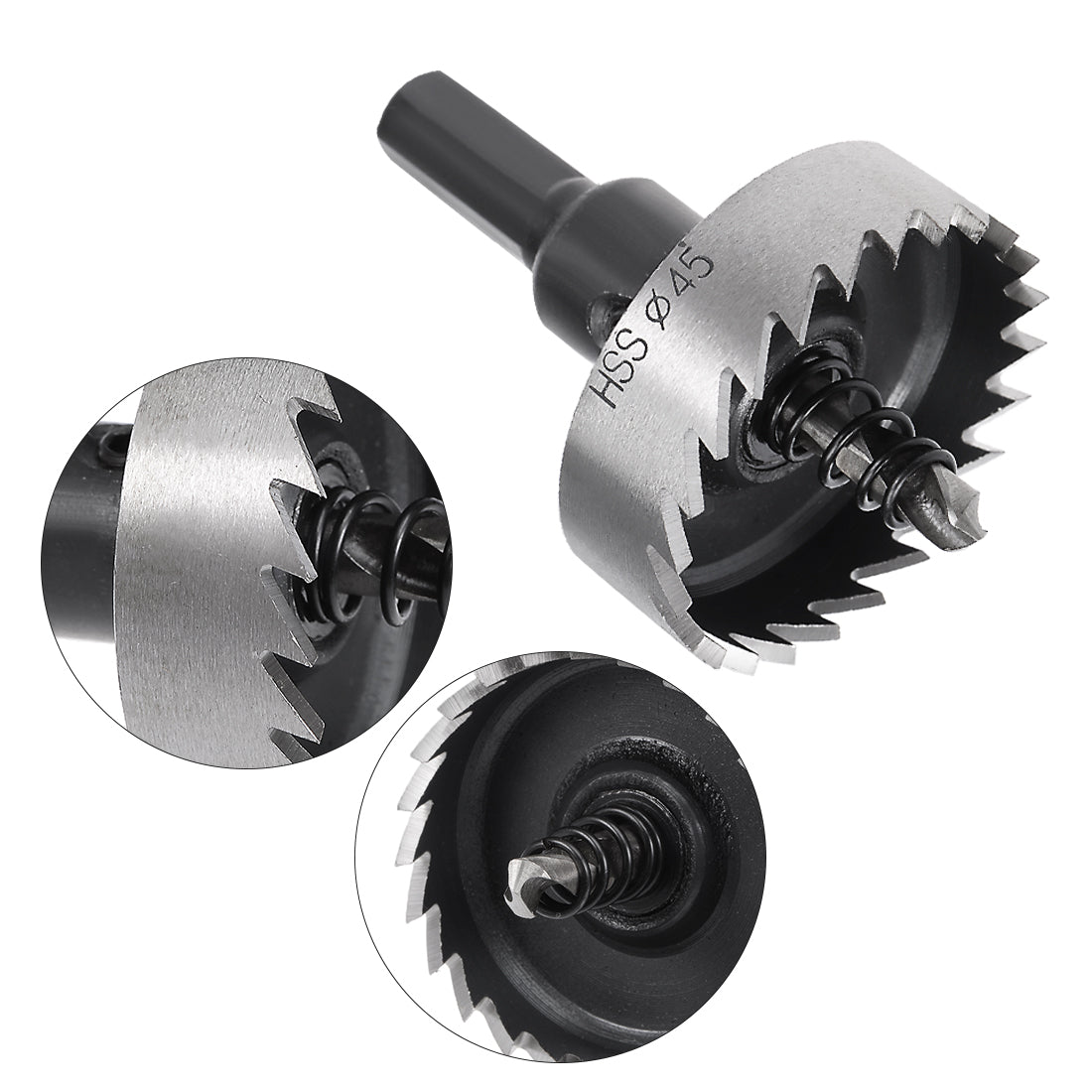 uxcell Uxcell 45mm HSS Drill Bit Hole Saw Cutter for Metal Alloy Wood