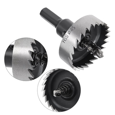 Harfington Uxcell 45mm HSS Drill Bit Hole Saw Cutter for Metal Alloy Wood