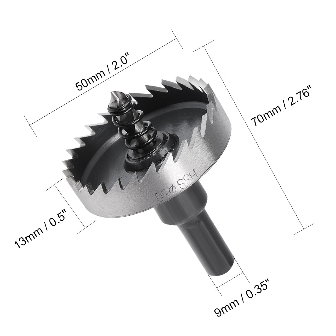 uxcell Uxcell 50mm HSS Drill Bit Hole Saw Cutter for Metal Alloy Wood