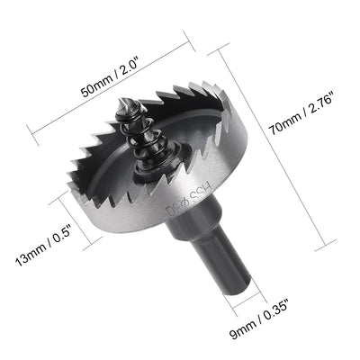 Harfington Uxcell 50mm HSS Drill Bit Hole Saw Cutter for Metal Alloy Wood