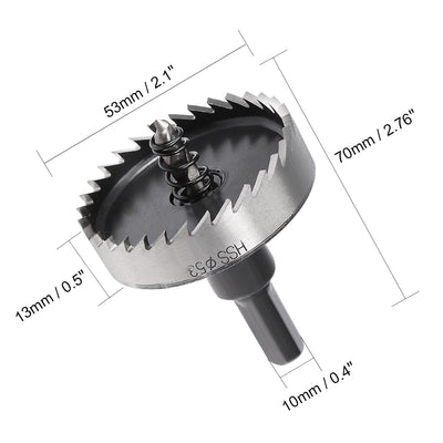 Harfington Uxcell 53mm High Speed Steel Drill Bit Hole Saw Cutter for Metal Alloy Wood