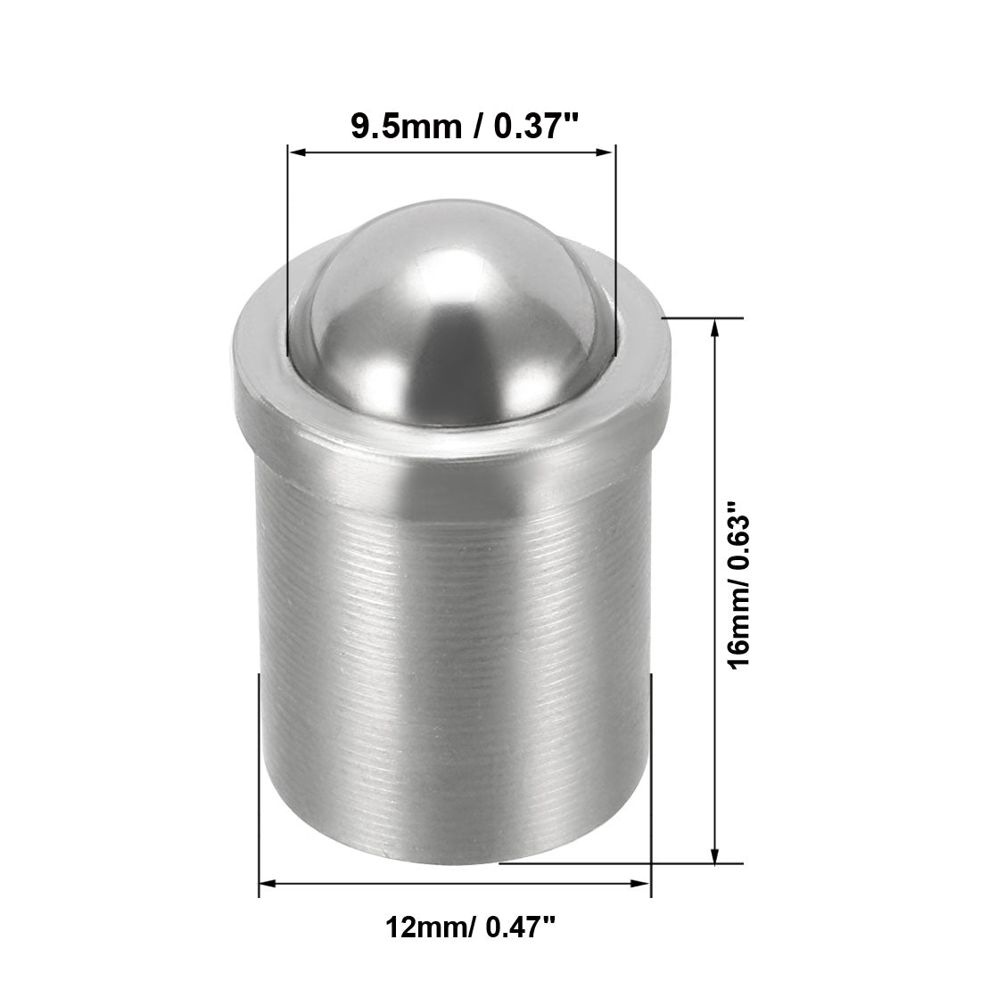 uxcell Uxcell Door Cabinet Closet Drawer 12mm Dia Stainless Steel Ball Catch Latch Catcher 2Pcs