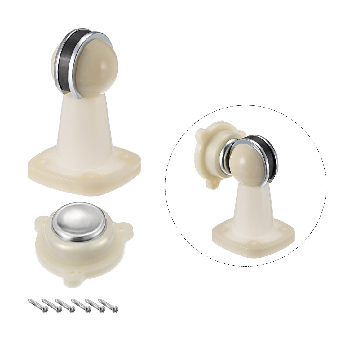 uxcell Uxcell Plastic Door Magnetic Catch Holder Stopper Doorstop Screw Mount Beige