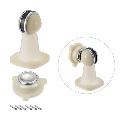 Harfington Uxcell Plastic Door Magnetic Catch Holder Stopper Doorstop Screw Mount Beige